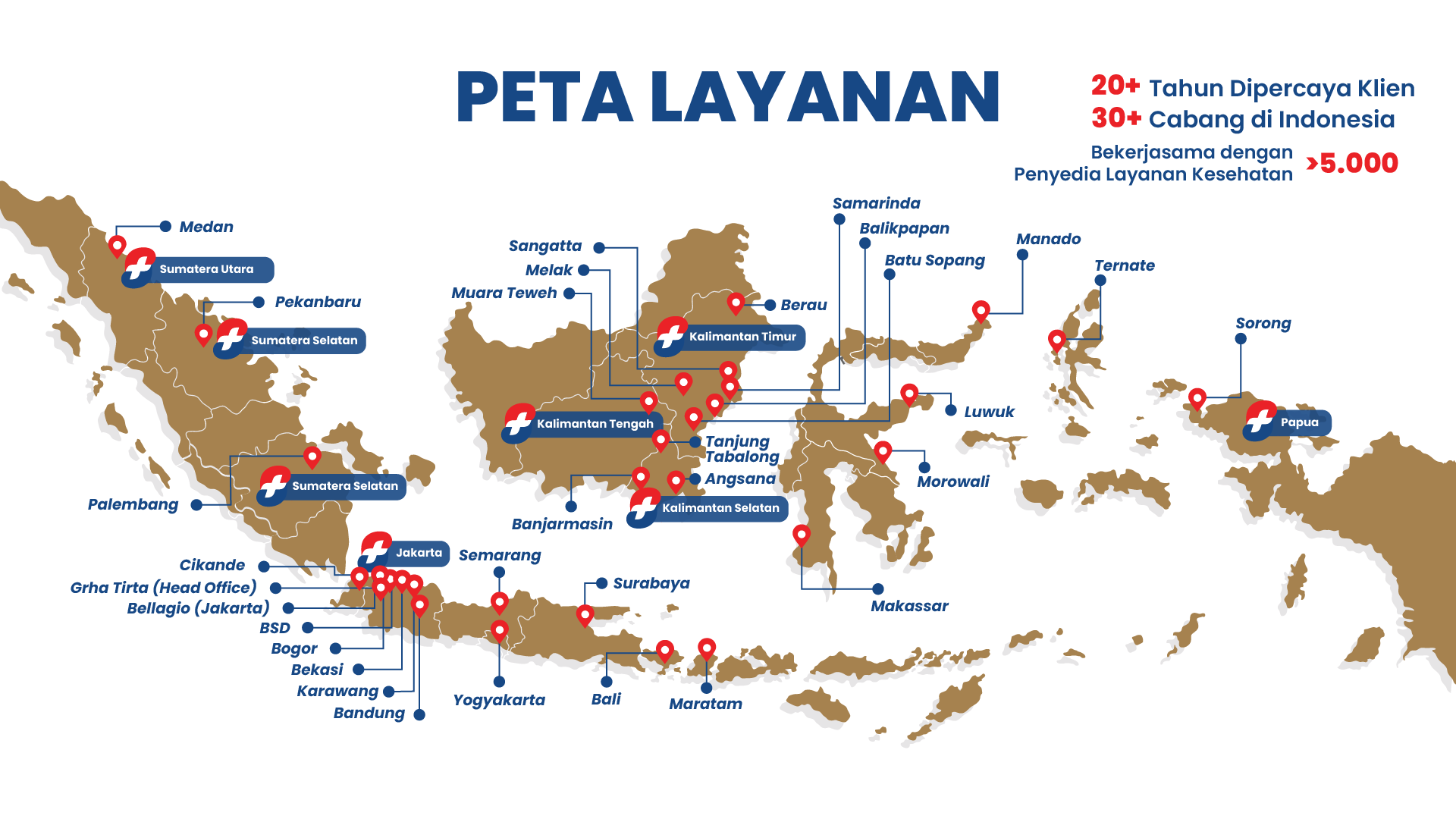 Peta Layanan Cabang Klinik Tirta Medical Centre