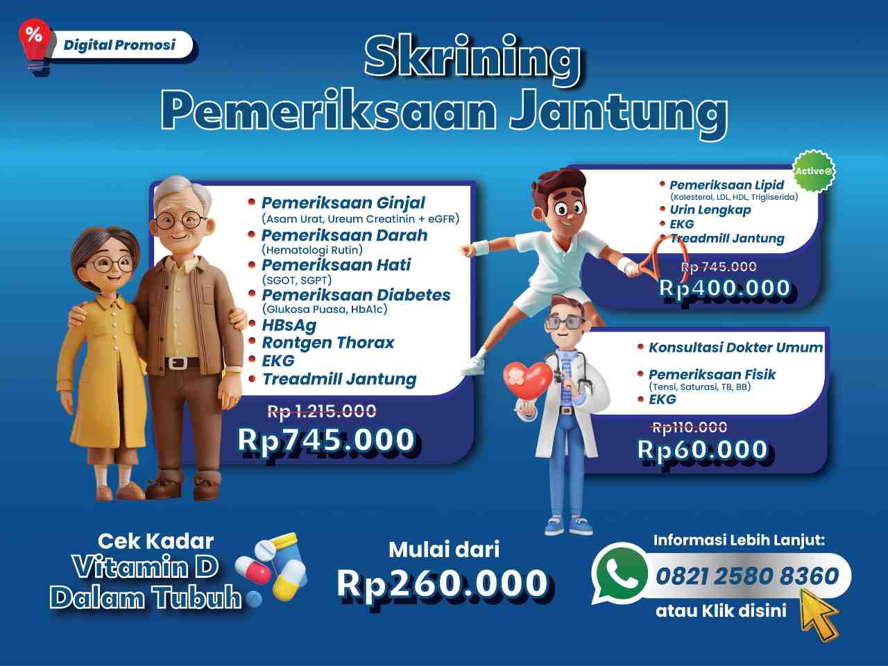 Promo Skrining Pemeriksaan Jantung dan Cek Kadar Vitamin D Dalam Tubuh, Promo September 2024