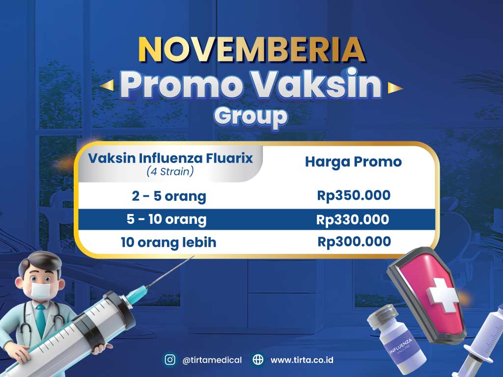 PROMO Vaksin Influenza Fluarix (2 Orang Lebih) November 2024