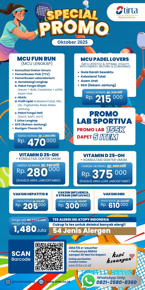 PROMO Medical Check Up (MCU), Cek Lab, Tes Alergi, Cek Kadar Vitamin D, & Vaksin  - Mobile