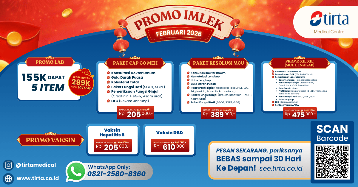 PROMO Medical Check Up (MCU) Lengkap, Cek Lab, Vaksin Hepatitis B, Vaksin DBD, Vaksin Herpes Zoster - Website