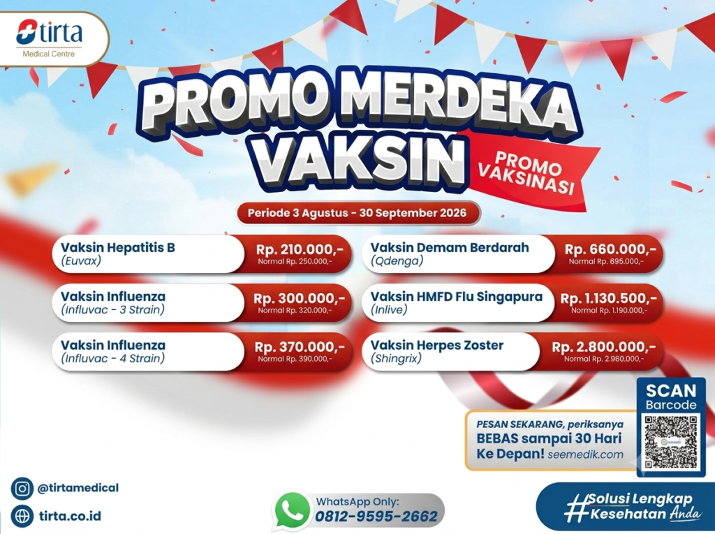 PROMO Vaksin Influenza, Hepatitis B, DBD, & Herpes Zoster – Agustus 2026